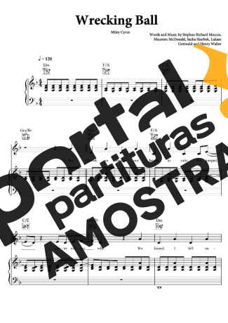 Miley Cyrus Wrecking Ball partitura para Piano