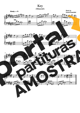 Minecraft  partitura para Piano