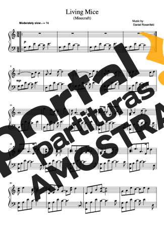 Minecraft Living Mice partitura para Piano