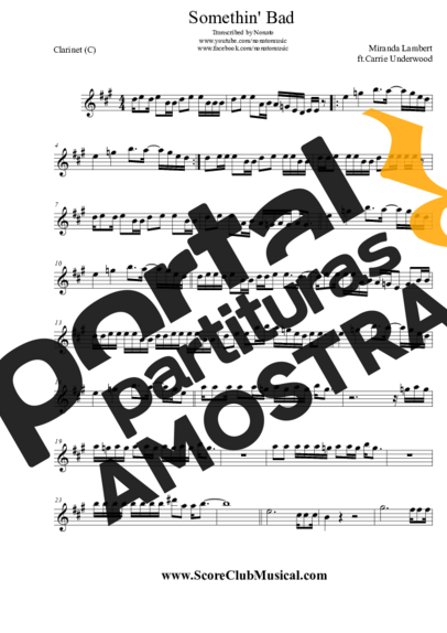 Miranda Lambert  partitura para Clarinete (C)