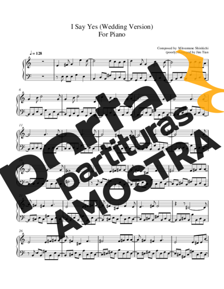 Mitsumune Shinkichi  partitura para Piano