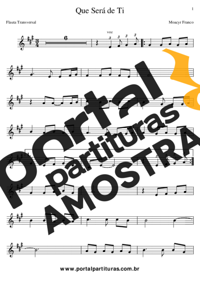 Moacyr Franco  partitura para Flauta Transversal