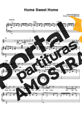Motley Crue Home Sweet Home partitura para Piano