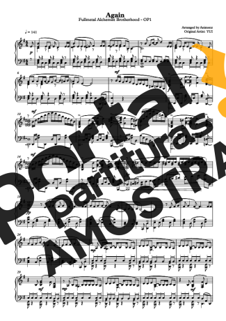 Movie Soundtracks (Temas de Filmes) Again partitura para Piano