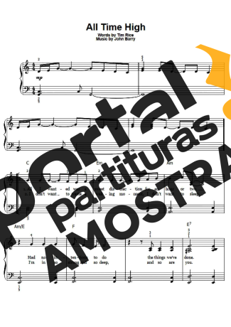 Movie Soundtracks (Temas de Filmes) All Time High partitura para Piano