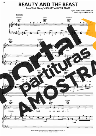 Movie Soundtracks (Temas de Filmes) Beauty And The Beast partitura para Piano