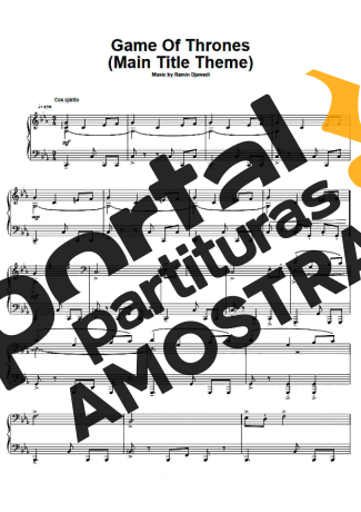 Movie Soundtracks (Temas de Filmes) Game Of Thrones Theme (Main Title Theme) partitura para Piano