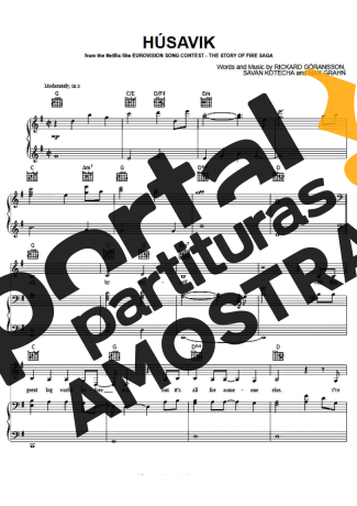 Movie Soundtracks (Temas de Filmes) Húsavik (My Home Town) partitura para Piano