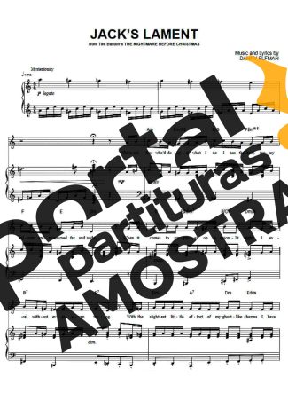 Movie Soundtracks (Temas de Filmes) Jack´s Lament partitura para Piano