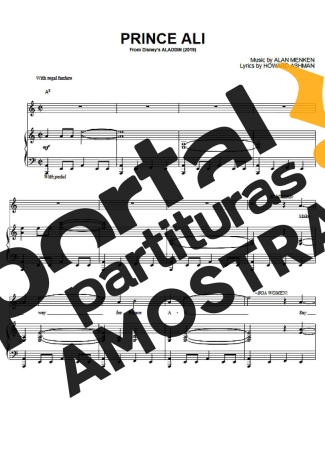 Movie Soundtracks (Temas de Filmes) Prince Ali (Aladdin) partitura para Piano