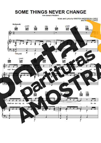 Movie Soundtracks (Temas de Filmes) Some Things Never Change (Frozen) partitura para Piano