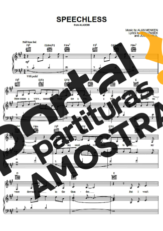 Movie Soundtracks (Temas de Filmes) Speechless (Aladdin) partitura para Piano