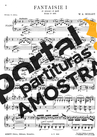 Mozart Fantasia In D Minor K385 partitura para Piano