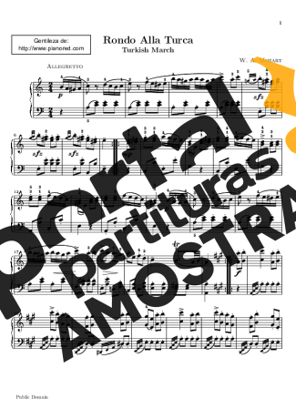 Mozart  partitura para Piano