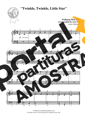 Mozart  partitura para Piano
