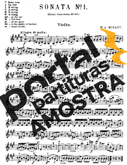 Mozart Violin Sonata 01 partitura para Violino
