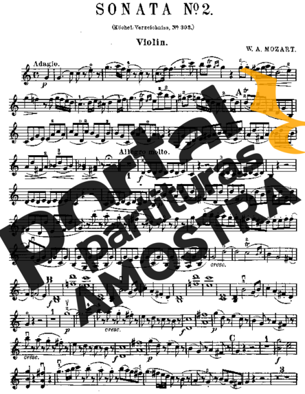Mozart Violin Sonata 02 partitura para Violino