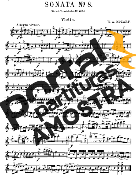 Mozart Violin Sonata 08 partitura para Violino