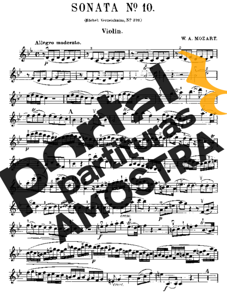 Mozart Violin Sonata 10 partitura para Violino