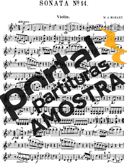 Mozart Violin Sonata 14 partitura para Violino