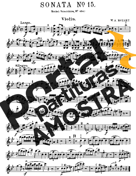 Mozart Violin Sonata 15 partitura para Violino