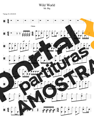 Mr. Big Wild World partitura para Bateria