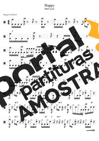 Mudvayne Happy partitura para Bateria
