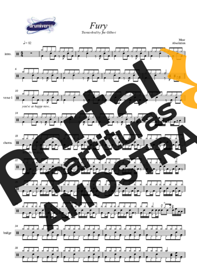 Muse Fury partitura para Bateria