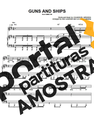Musicals (Temas de Musicais) Guns And Ships partitura para Piano