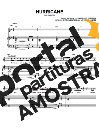 Musicals (Temas de Musicais) Hurricane partitura para Piano