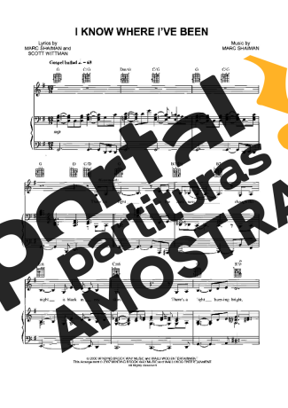 Musicals (Temas de Musicais) I Know Where I´ve Been partitura para Piano