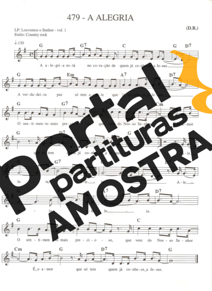 Catholic Church Music (Músicas Católicas) A Alegria partitura para Teclado