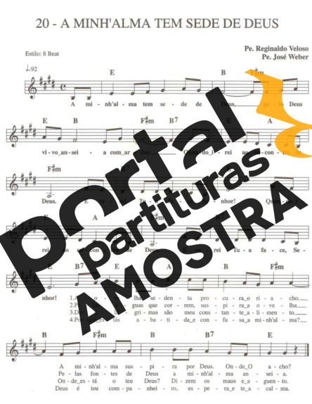 Catholic Church Music (Músicas Católicas) A Minha Alma Tem Sede de Deus partitura para Teclado