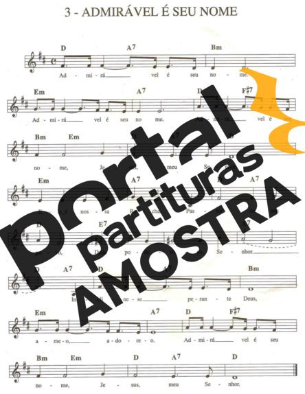 Catholic Church Music (Músicas Católicas) Admirável é Seu Nome partitura para Teclado