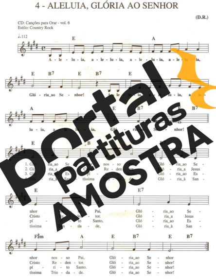 Catholic Church Music (Músicas Católicas) Aleluia Glória Ao Senhor partitura para Teclado