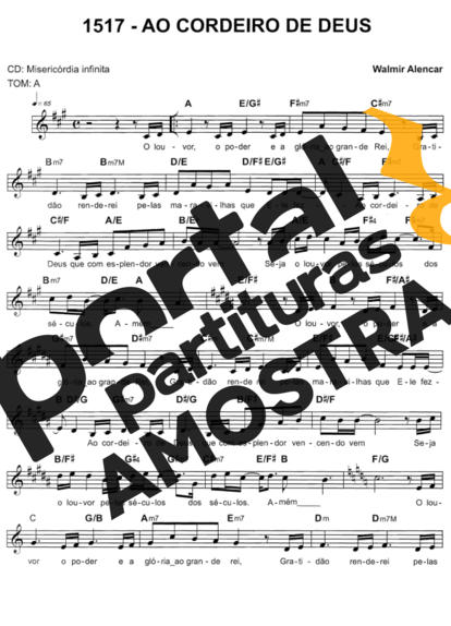 Catholic Church Music (Músicas Católicas) Ao Cordeiro De Deus partitura para Teclado