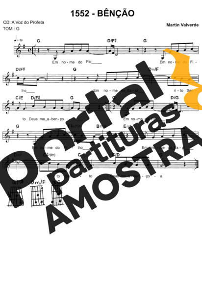 Catholic Church Music (Músicas Católicas) Bênção partitura para Teclado