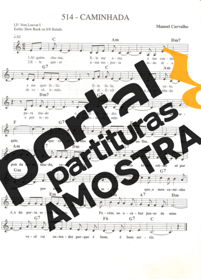 Catholic Church Music (Músicas Católicas) Caminhada partitura para Teclado