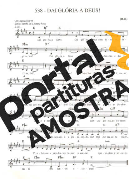 Catholic Church Music (Músicas Católicas) Dai Glória a Deus partitura para Teclado