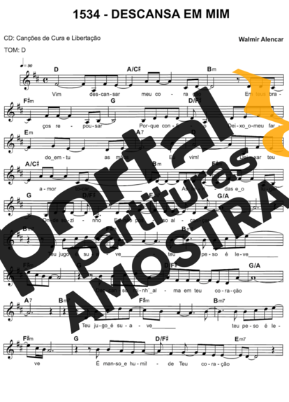 Catholic Church Music (Músicas Católicas) Descansa Em Mim partitura para Teclado
