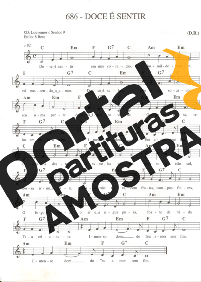 Catholic Church Music (Músicas Católicas) Doce é Sentir partitura para Teclado