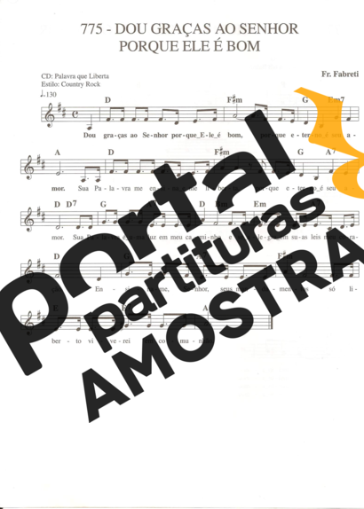Catholic Church Music (Músicas Católicas) Dou Graças ao Senhor Porque Ele é Bom partitura para Teclado