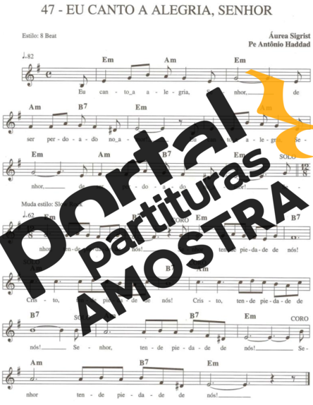 Catholic Church Music (Músicas Católicas) Eu Canto a Alegria Senhor partitura para Teclado