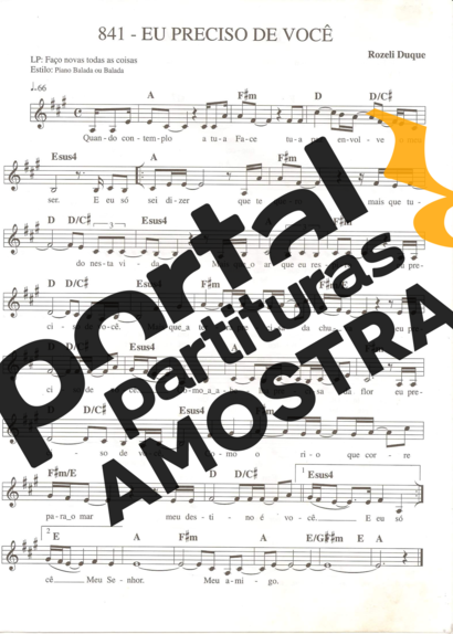 Catholic Church Music (Músicas Católicas) Eu Preciso de Você 1 partitura para Teclado