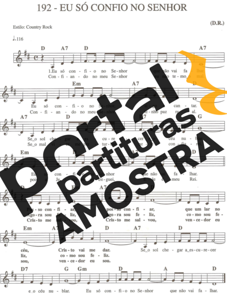 Catholic Church Music (Músicas Católicas) Eu Só Confio no Senhor partitura para Teclado