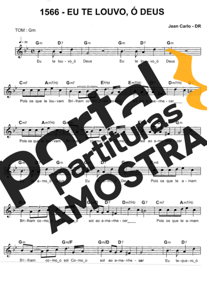 Catholic Church Music (Músicas Católicas) Eu Te Louvo Ó Deus partitura para Teclado