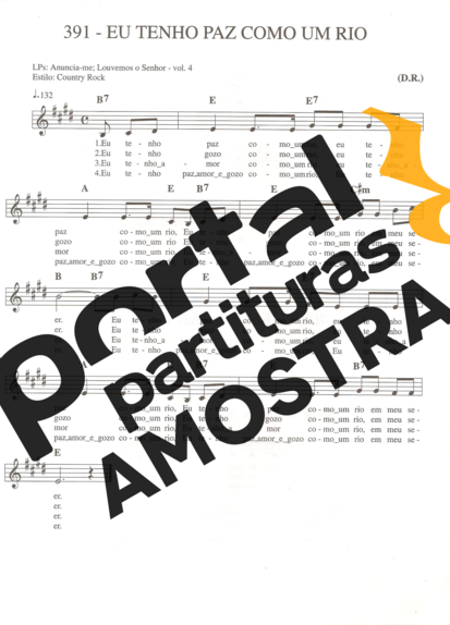 Catholic Church Music (Músicas Católicas) Eu Tenho Paz como um Rio partitura para Teclado