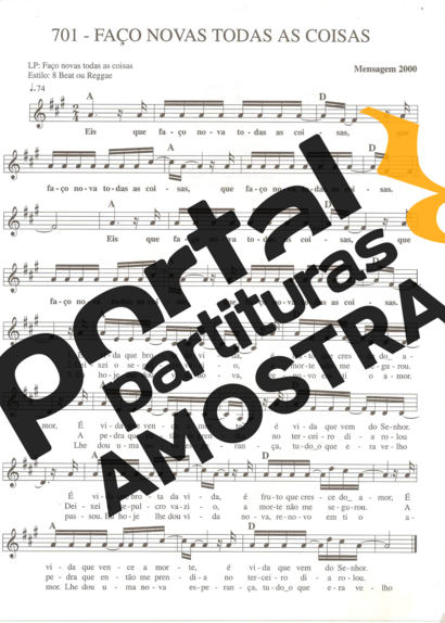 Catholic Church Music (Músicas Católicas) Faço Novas Todas as Coisas partitura para Teclado