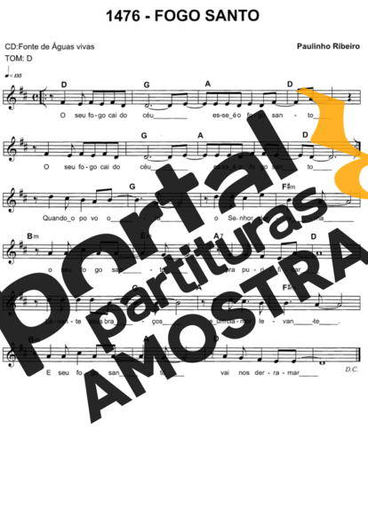 Catholic Church Music (Músicas Católicas) Fogo Santo partitura para Teclado