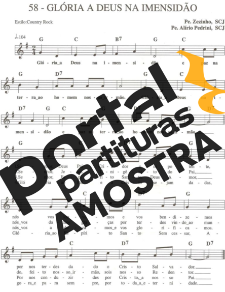 Catholic Church Music (Músicas Católicas) Glória a Deus na Imensidão partitura para Teclado
